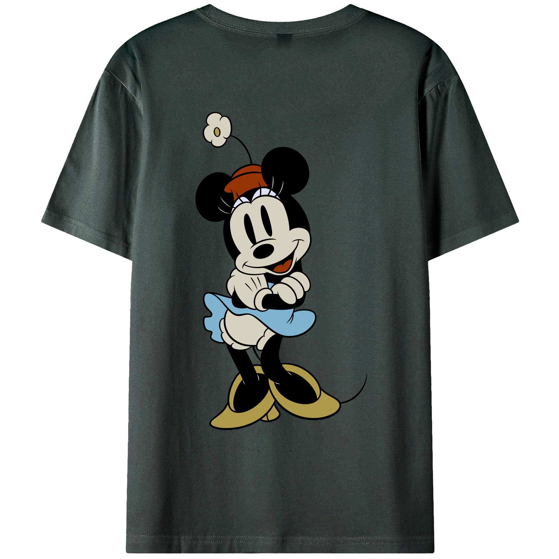 ミッキーマウス Mickey Mouse 綿100％ メンズ半袖Tシャツ（バックプリント） 通気性